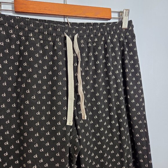 Calvin Klein Sleepwear Small Black White Logo Drawstring Lounge Sleep Pants - Picture 5 of 7